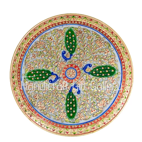 White Marble Decorative Plate 15 Inch