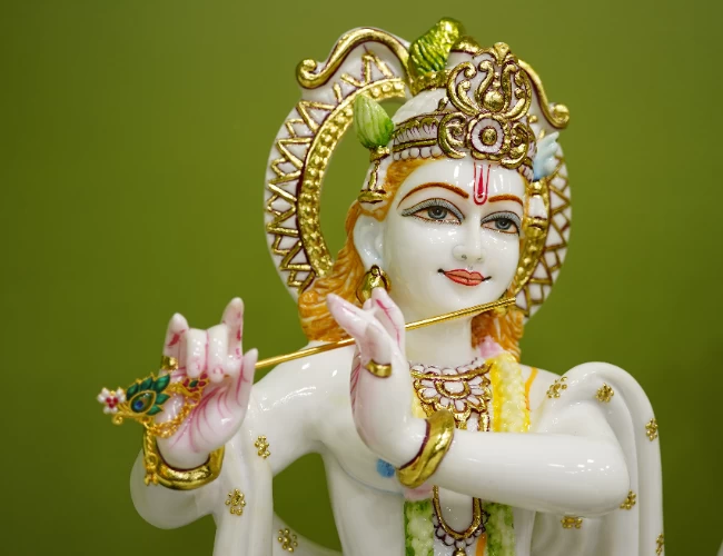 New Cut Gold White Radha Krishna