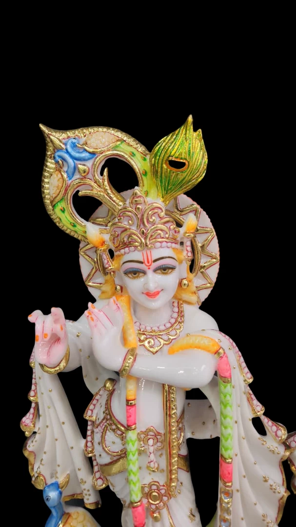 Fine Marble Dust Radha Krishna Ji In 18 Inch
