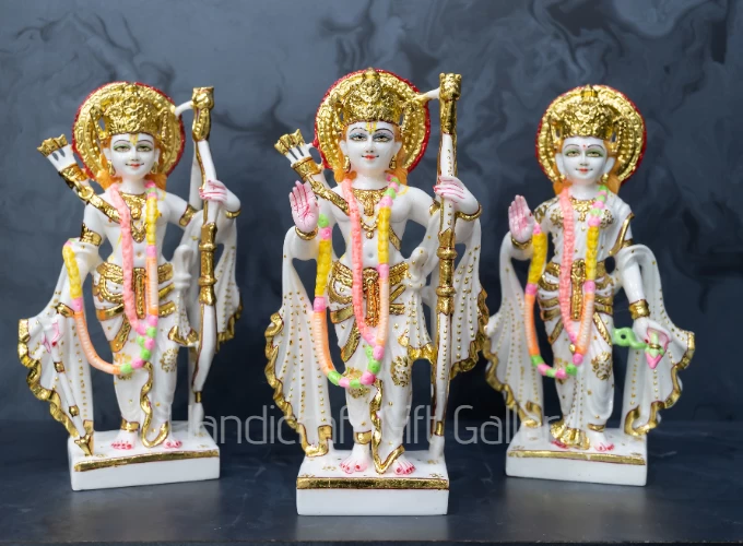 Marble Dust Gold & White Ram Pariwar