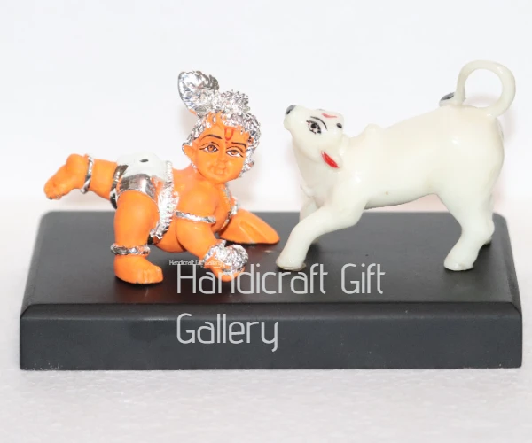 Gold Plated Krishna With Bachda