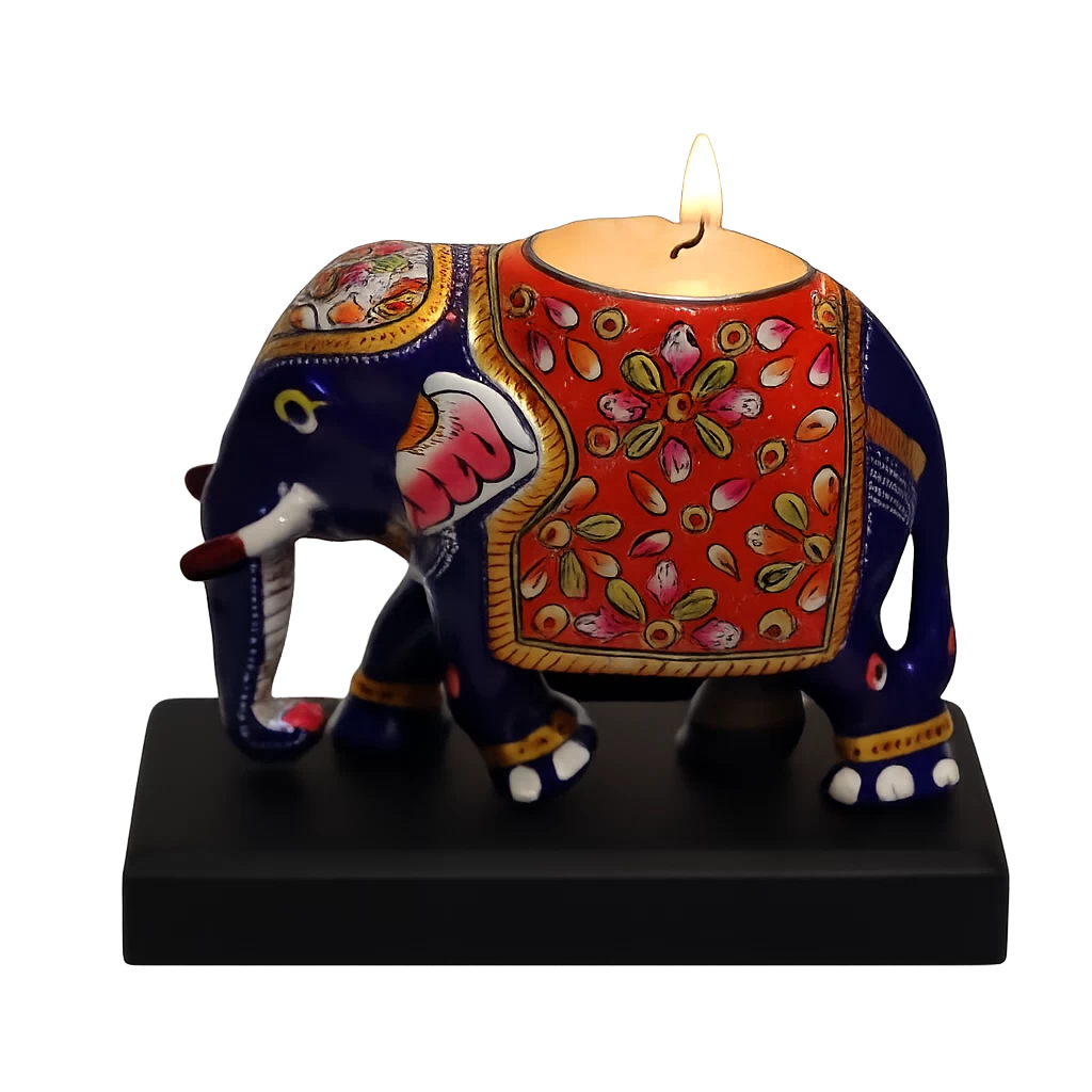 Metal Elephant Tea Light Candle Holder