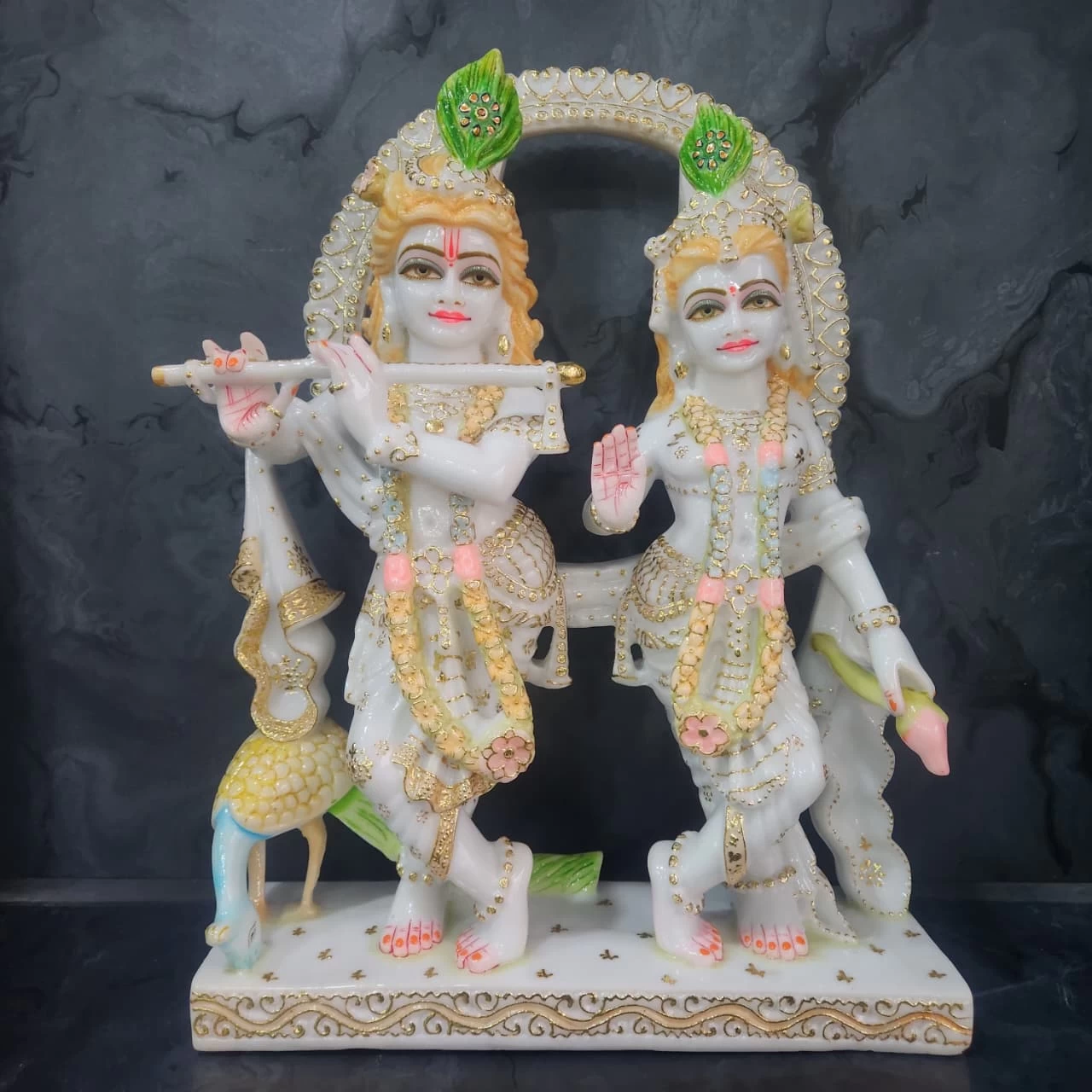 New Marble Dust Jugal Radha Krishna in 18 Inch