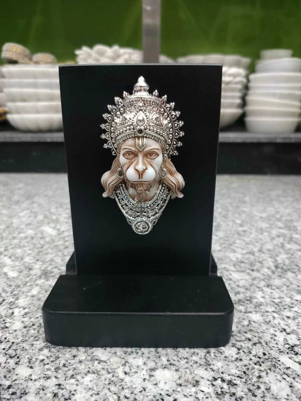 Silver Black Hanuman Ji Decorative Showpiece