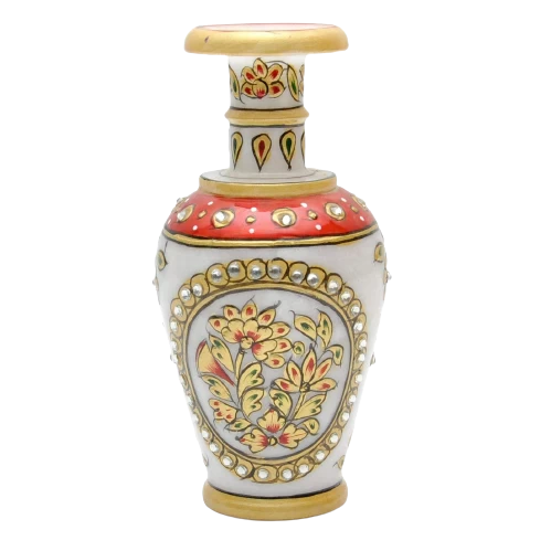 Hand Painted Gold Work Vase In 18 Inch