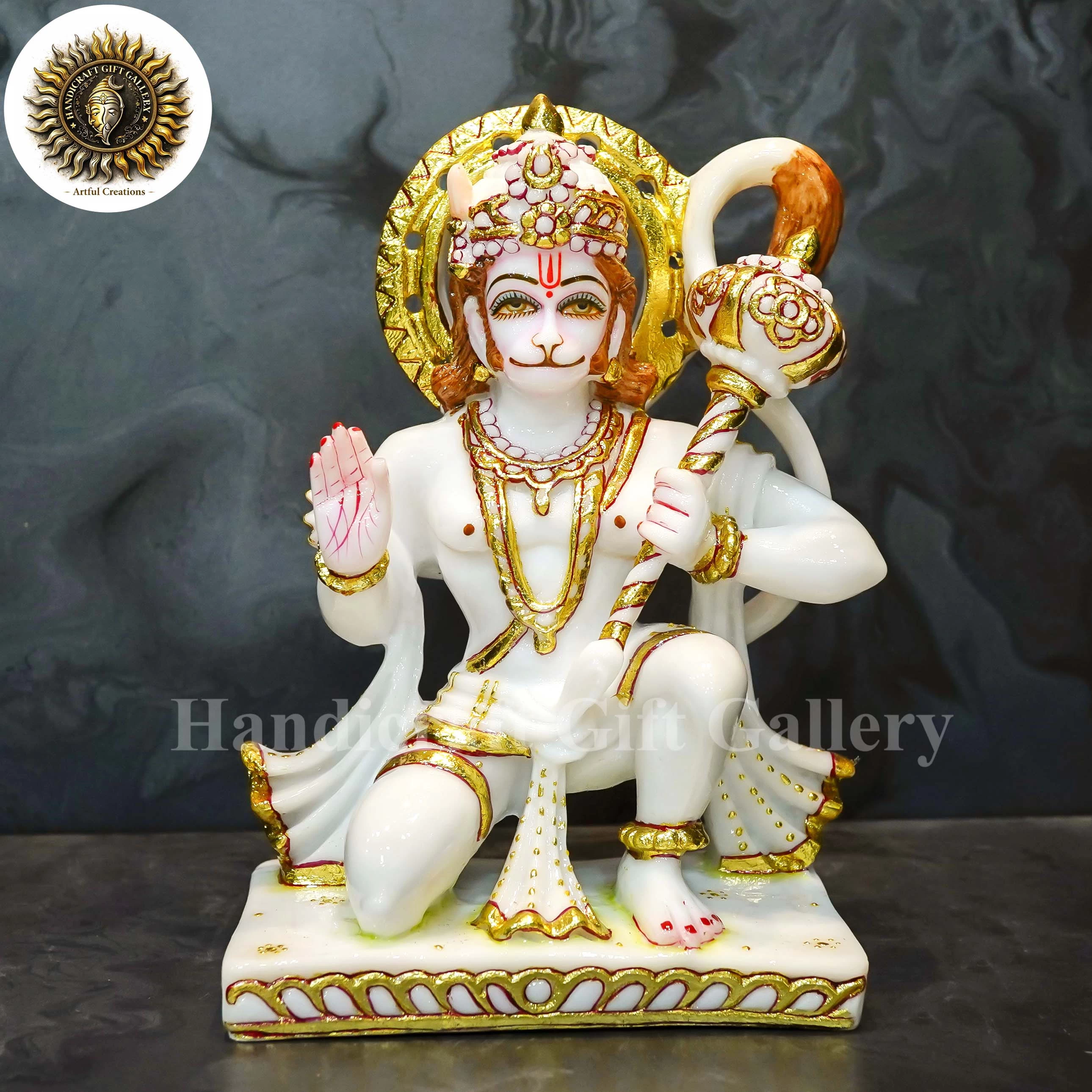 Marble Dust Hanuman Ji In 9 Inch