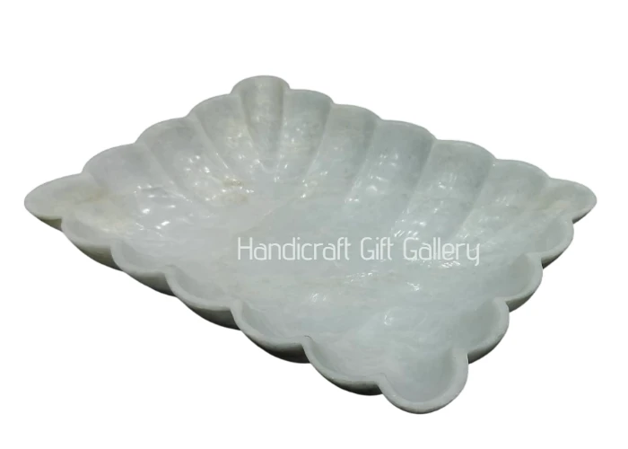 White Marble Rectangle Shaped Bowl