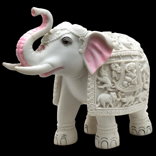 Marble Dust Elephant 8 Inch