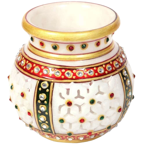 Marble Decorative Jali Work Lota