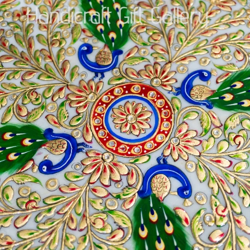 White Marble Decorative Plate 15 Inch