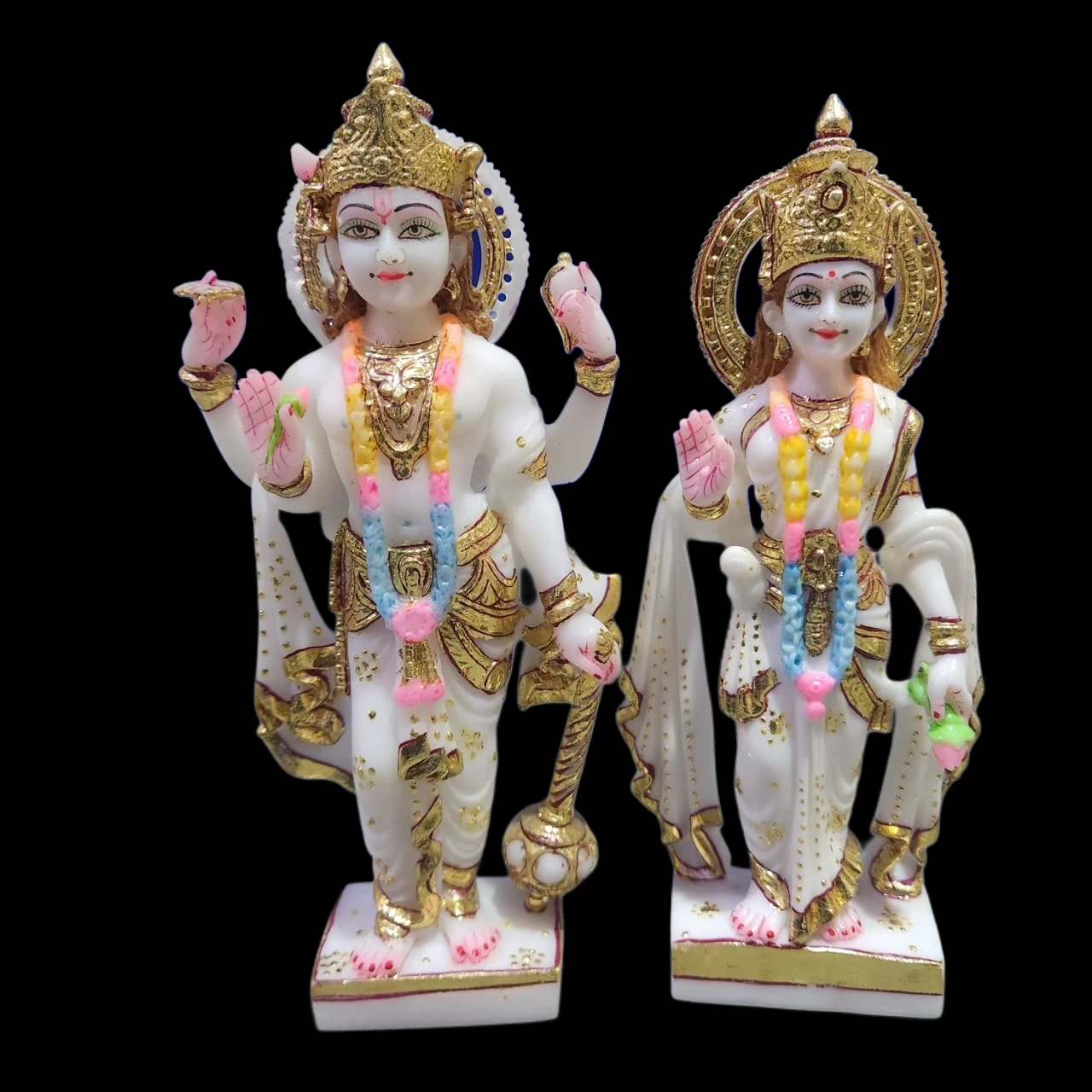 Marble Dust Vishnu Laxmi Ji In 7 Inch
