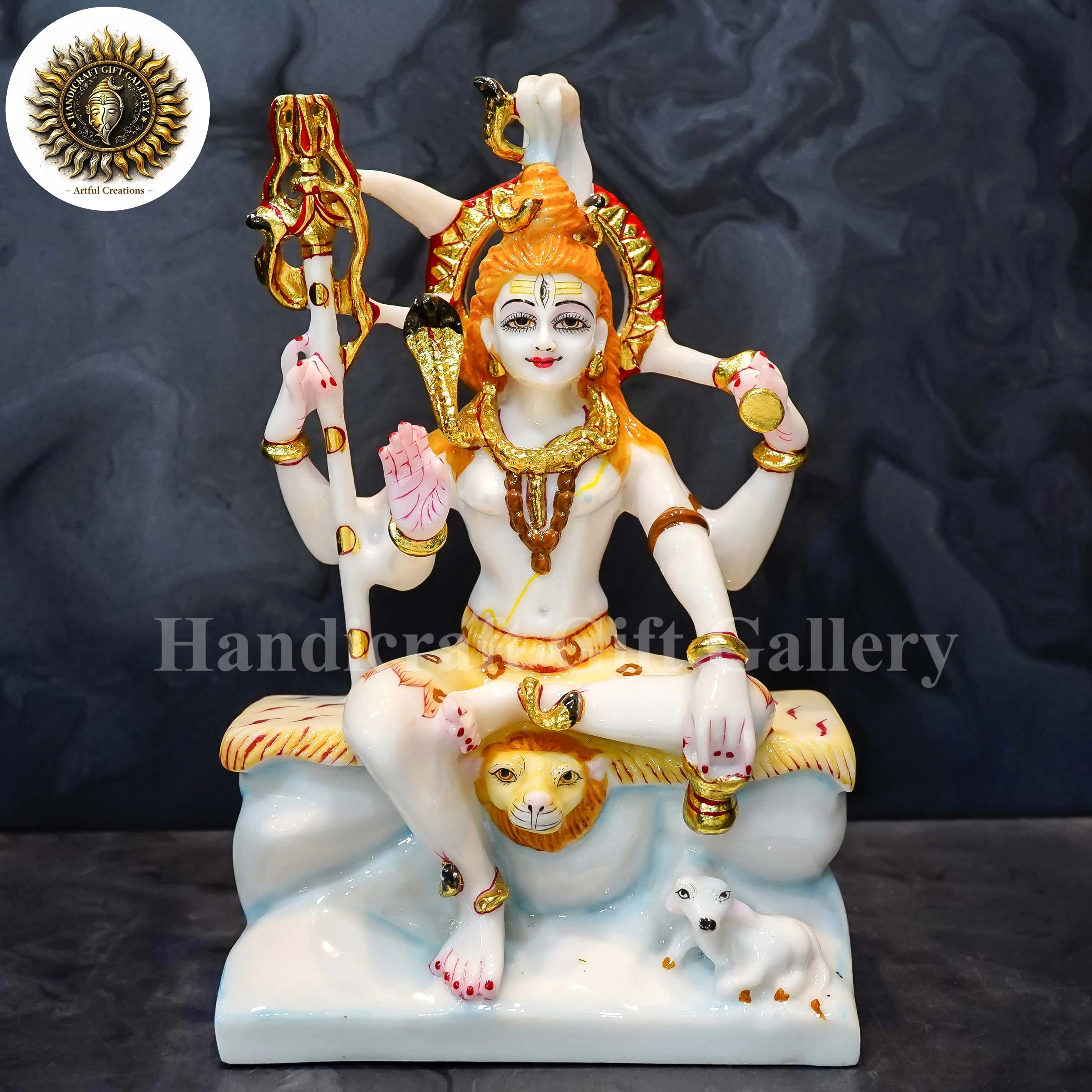 New Marble Dust Mahadev Ji In 9 Inch