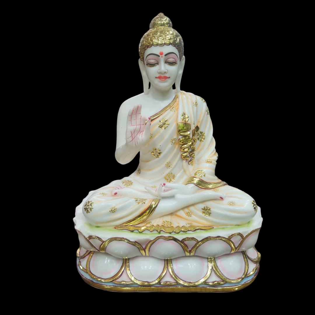 Marble Dust Buddha Statue In 12 Inch
