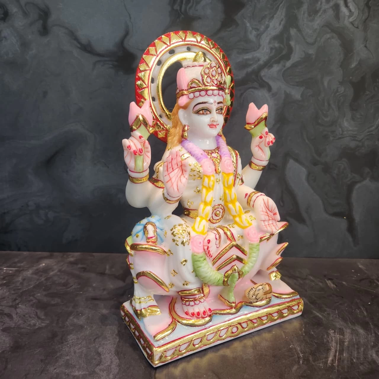 Marble Dust Cut Gold White Laxmi