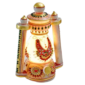 Marble Painted Lantern 9 Inch