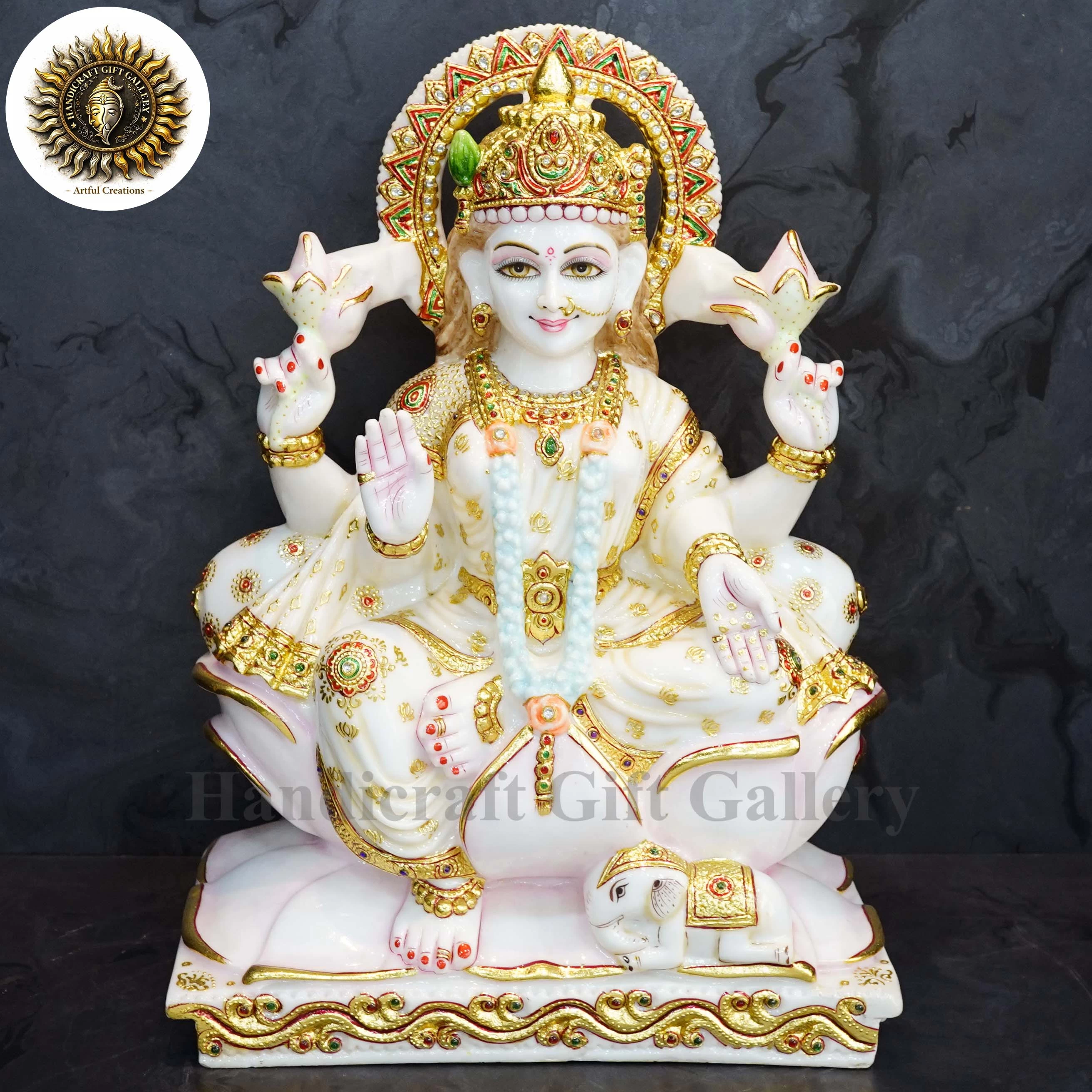 Fine Marble Dust Laxmi Ji In 18 Inch