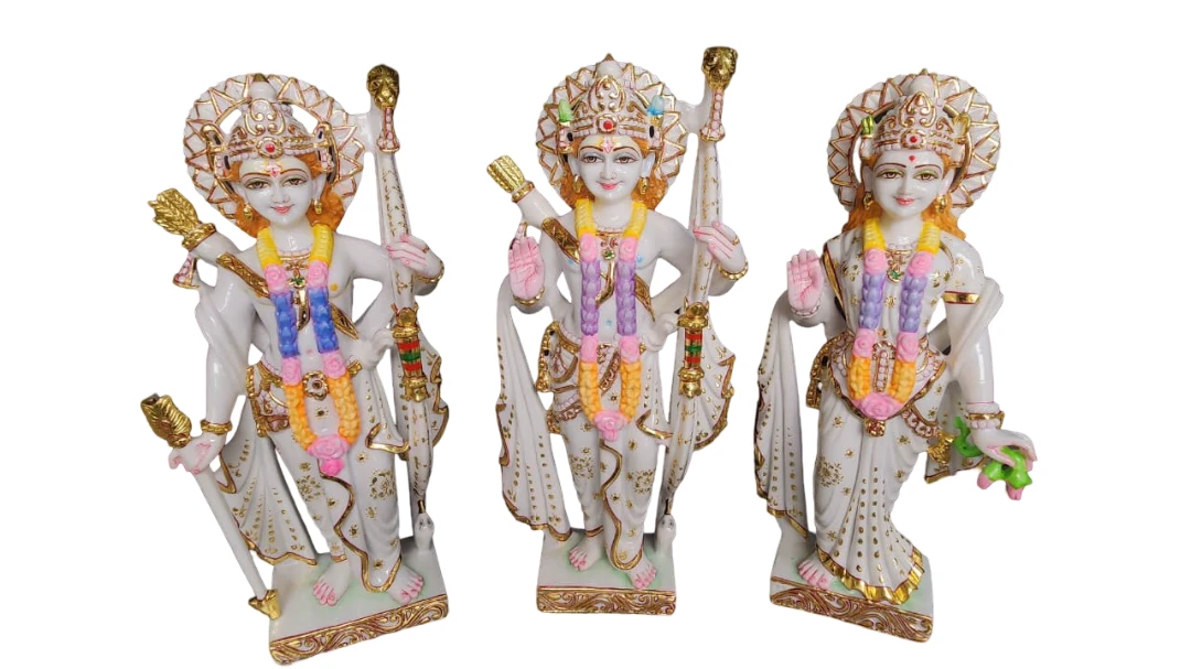 Marble Dust Cut Gold White Ram Darbar