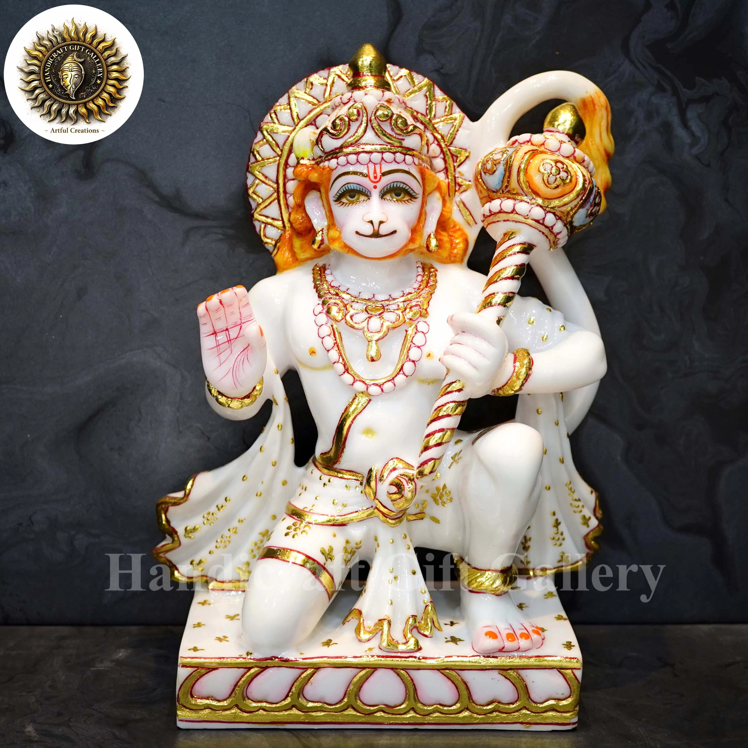 Marble Dust Hanuman Ji In 12 inch
