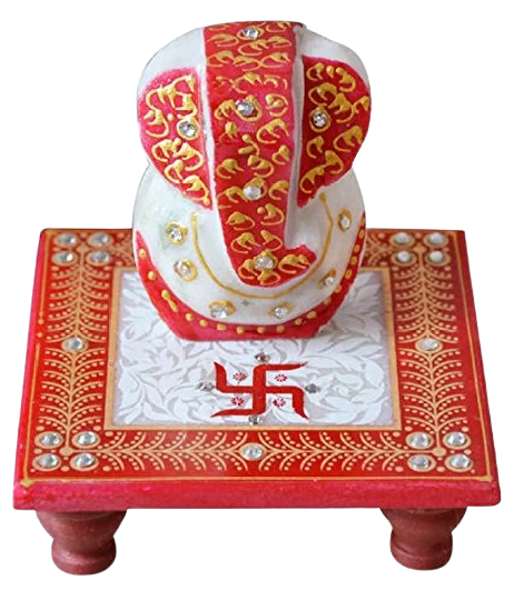 Marble Chowki Ganesh In 5 Inch