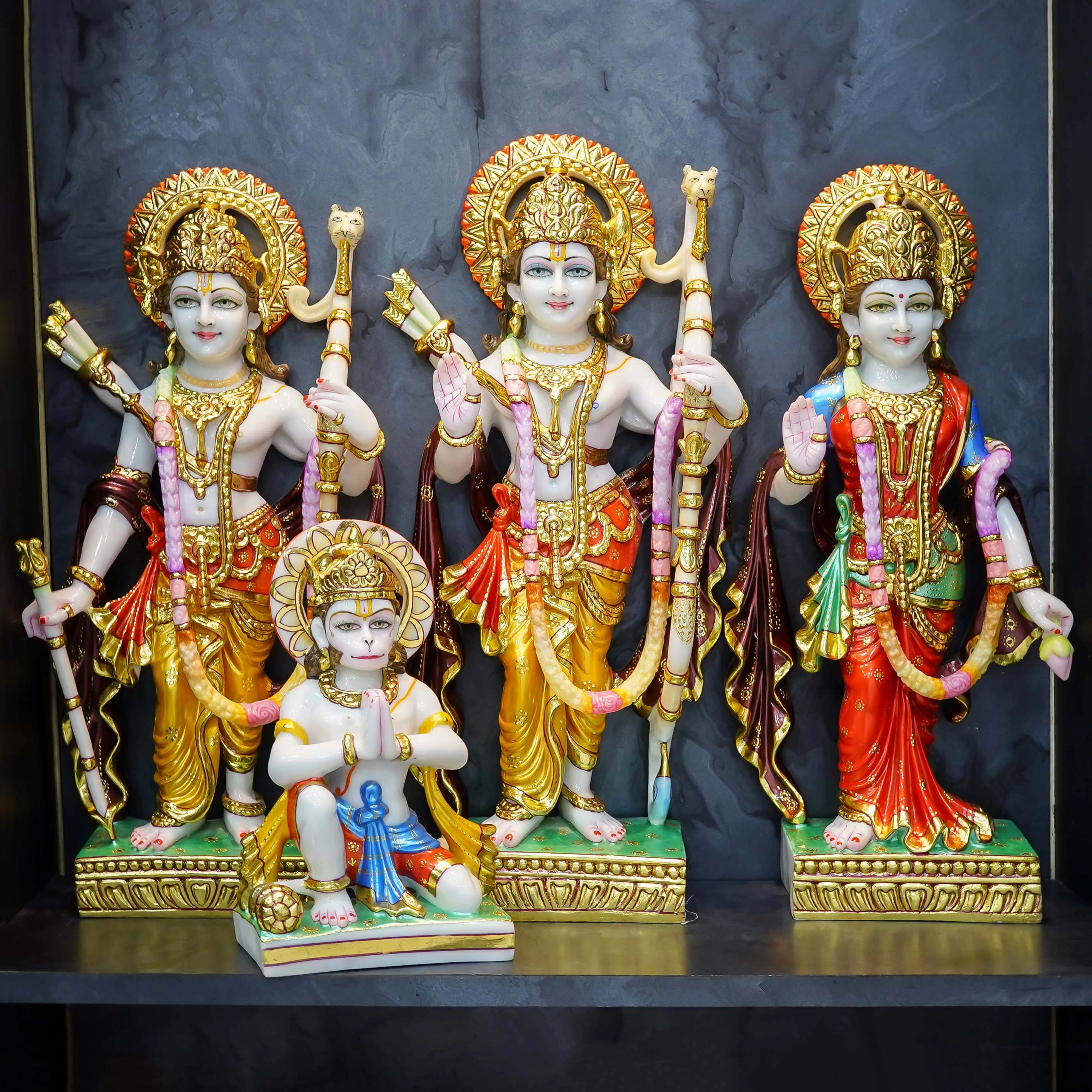 New Marble Dust Colored Painted Ram Darbar Set