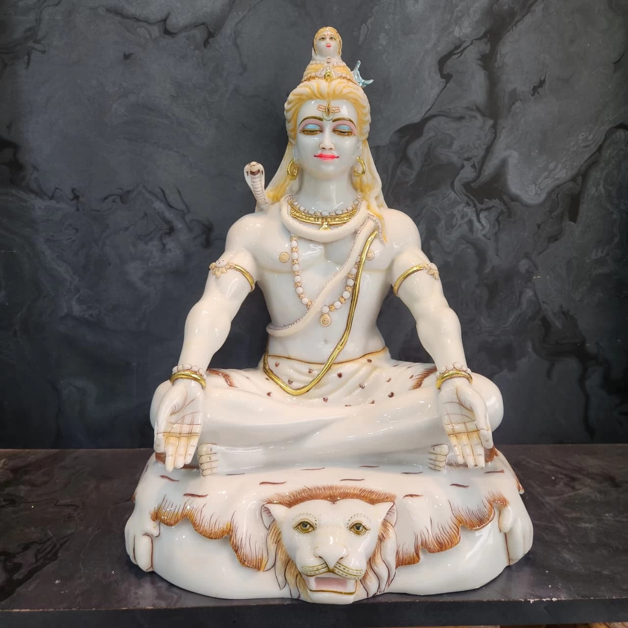 New Culture Marble Mahadev Ji In 18 Inch