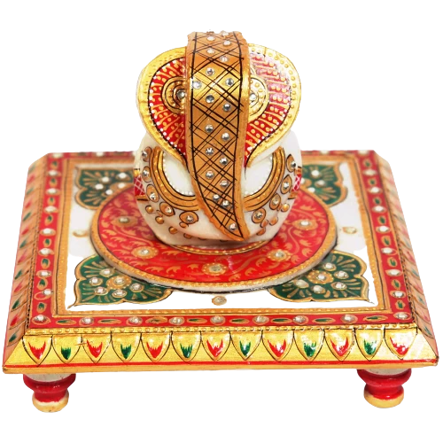Marble Decorative Chowki Ganesh