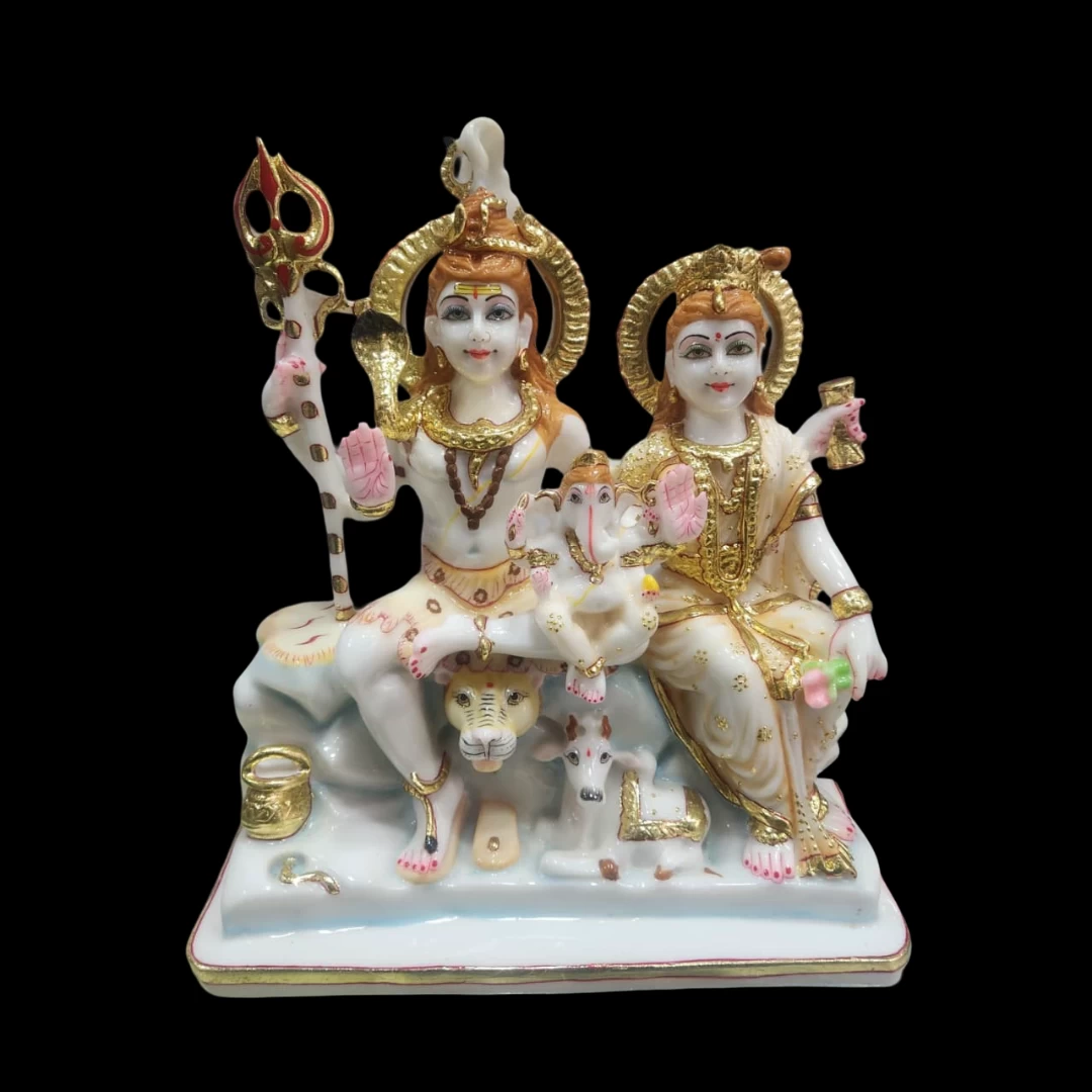 New Marble Dust Shiv Pariwar Set In 12 Inch