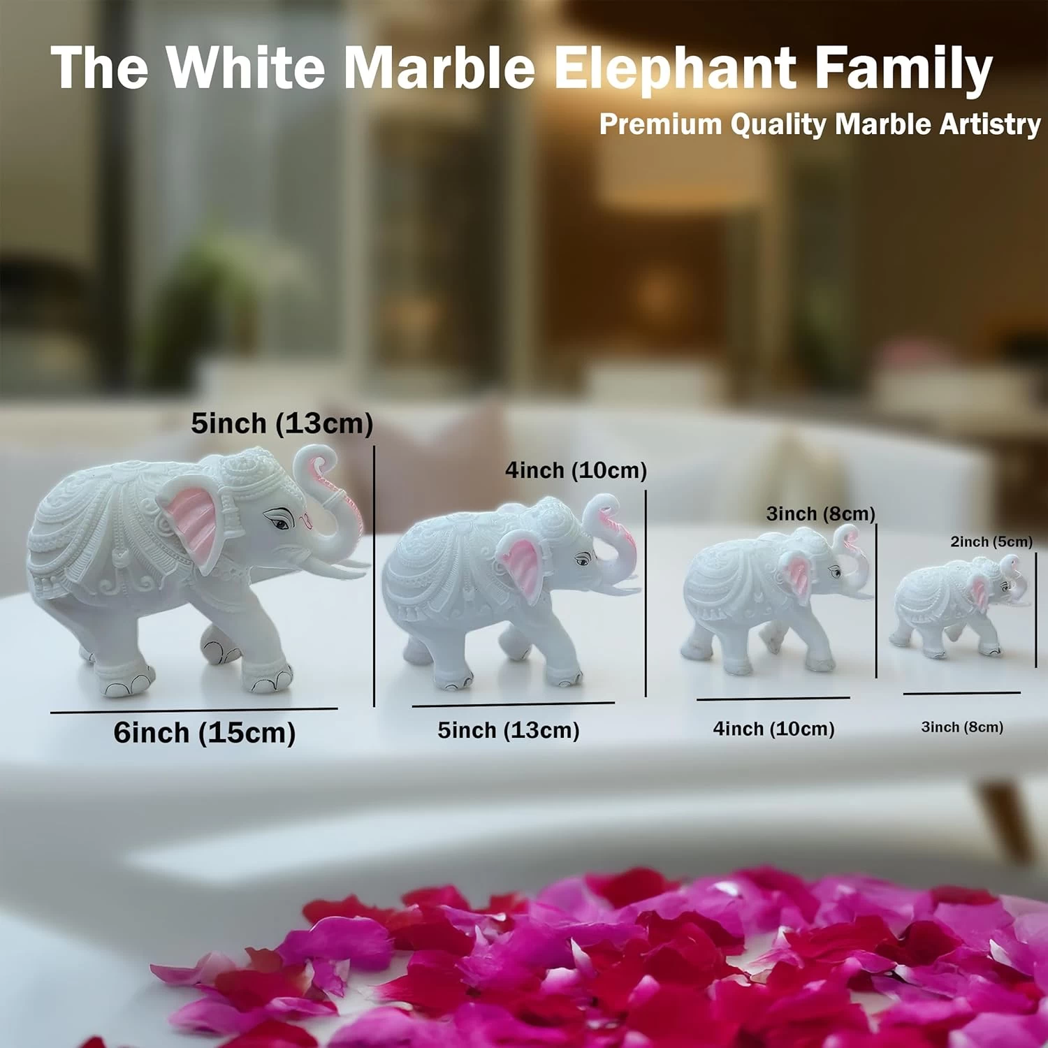 Marble Dust Multisize Pair Elephants