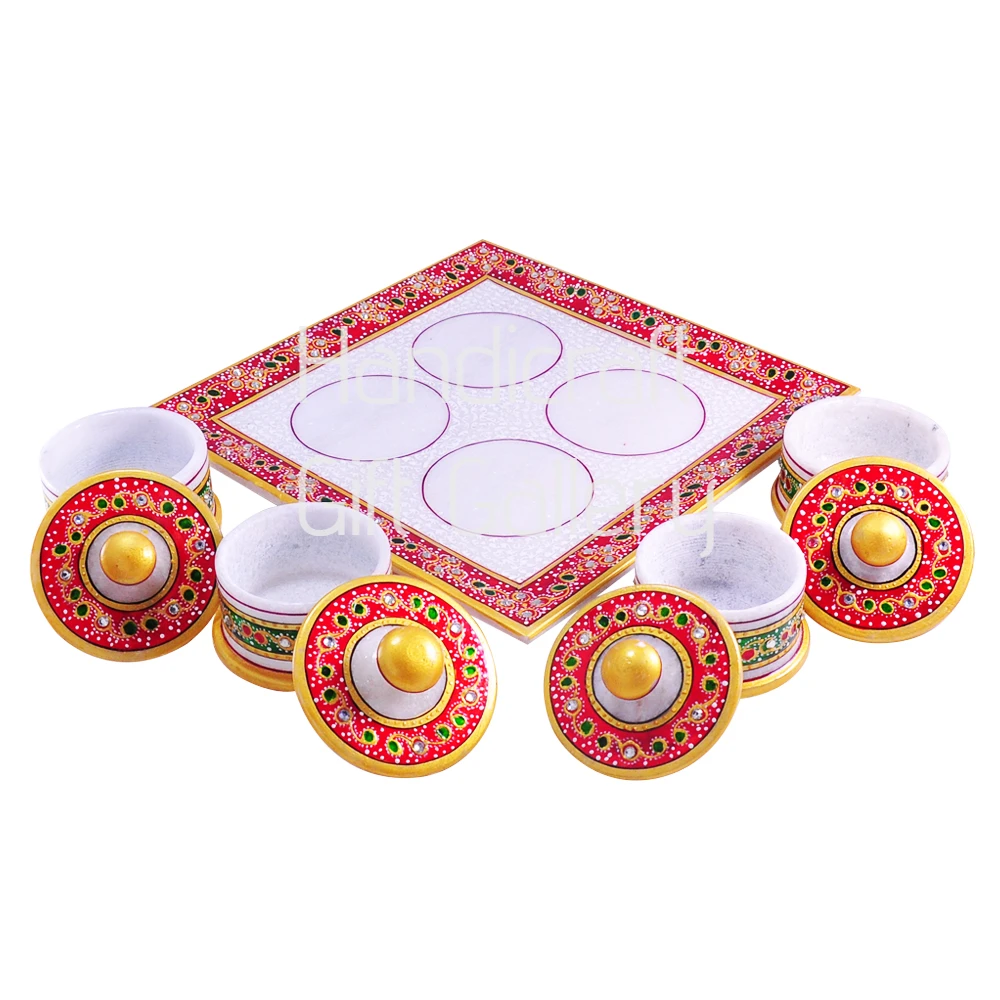 Marble 4 Dibbi Dry Fruits Tray