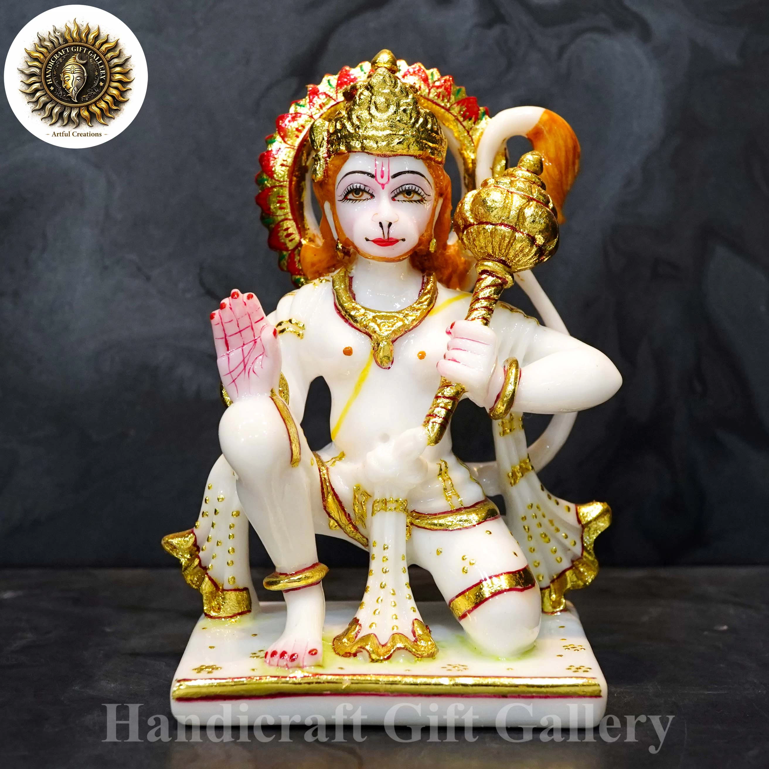 New Marble Dust Hanuman Ji In 7 Inch