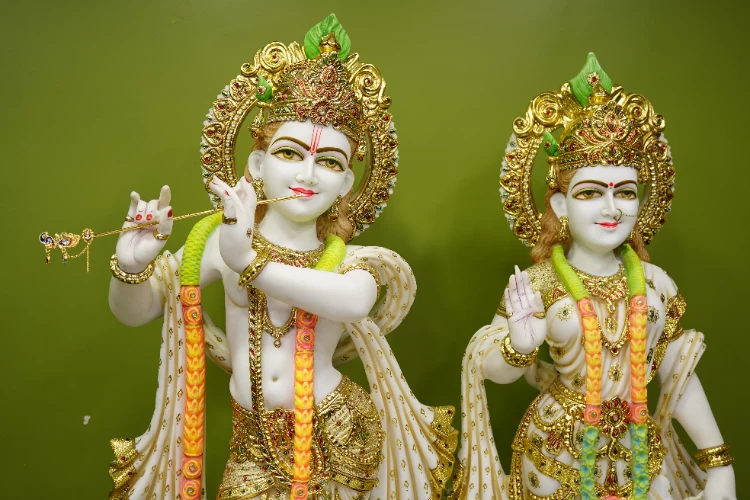 Marble Dust Meena Painting Radha Krishna