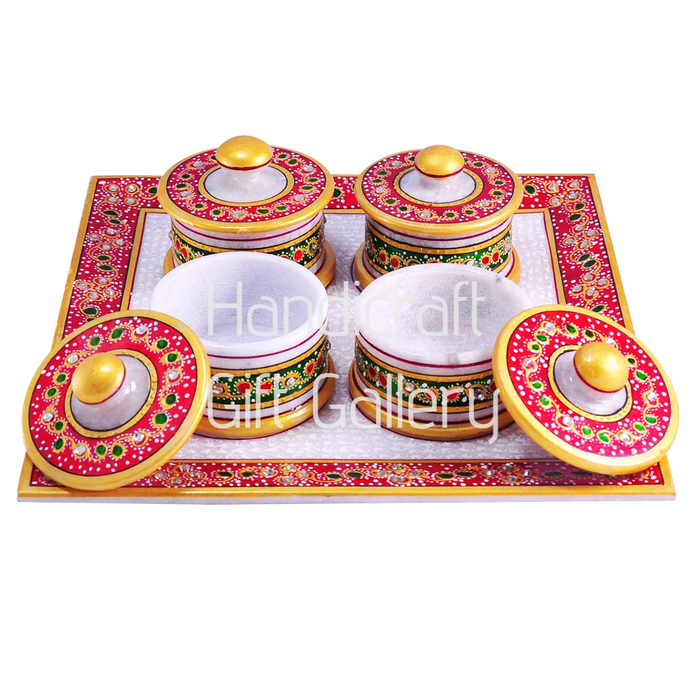 Marble 4 Dibbi Dry Fruits Tray