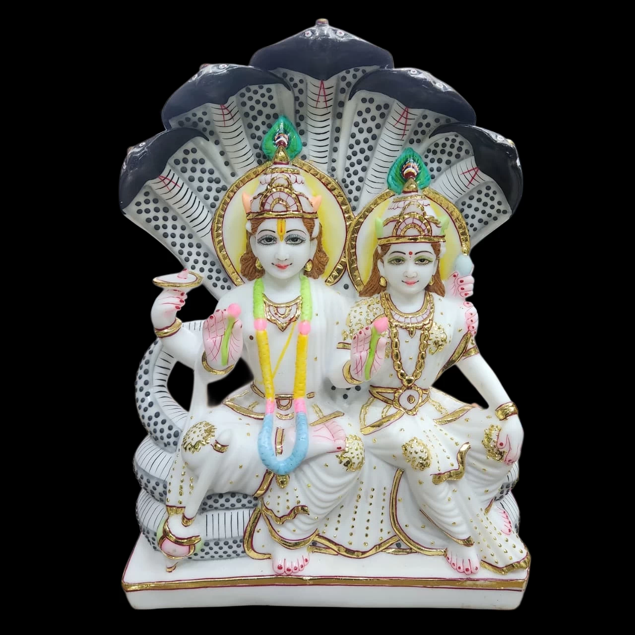 Marble Dust Vishnu Laxmi Ji In 12 Inch