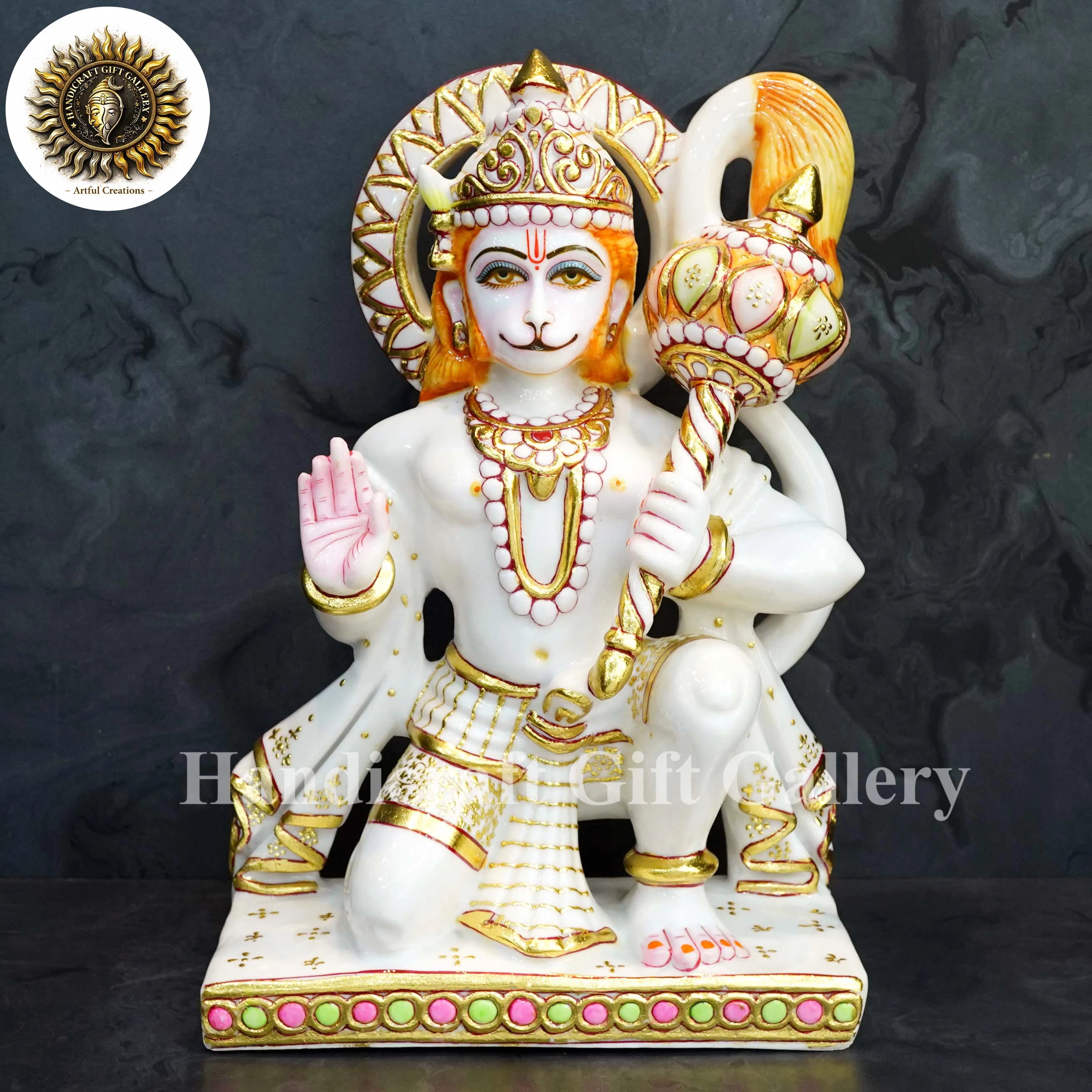 Marble Dust Hanuman Ji In 15 Inch